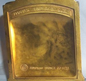 Pompeian Bronze Co. DANTE AND BEATRICE Polychromed Bookends - Metalware