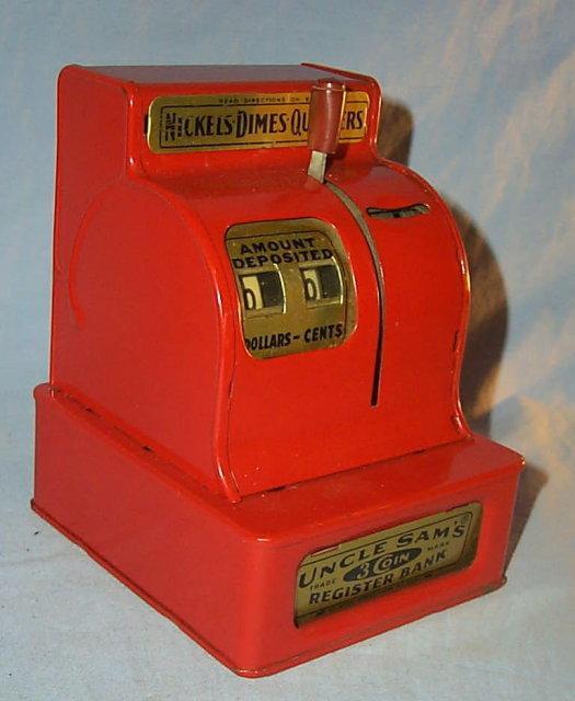Red UNCLE SAM'S Register Bank - Metalware