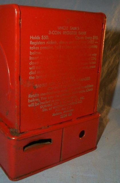 Red UNCLE SAM'S Register Bank - Metalware