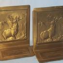 Advertising HARTFORD FIRE INSURANCE COMPANY Elk Bronze Bookends - Metalware