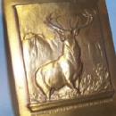 Advertising HARTFORD FIRE INSURANCE COMPANY Elk Bronze Bookends - Metalware