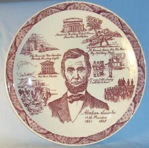 Vernon Kilns ABRAHAM LINCOLN 16th President Porcelain Comemorative Plate