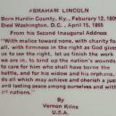 Vernon Kilns ABRAHAM LINCOLN 16th President Porcelain Comemorative Plate