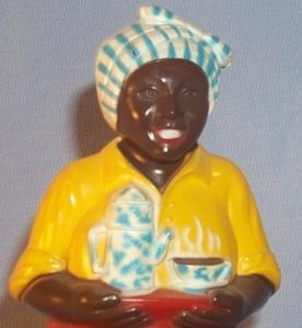 BLACK MAID SERVING COFFEE Plastic Salt and Pepper Shakers - Ethnographic