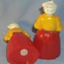 BLACK MAID SERVING COFFEE Plastic Salt and Pepper Shakers - Ethnographic