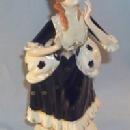 Occupied Japan WOMAN IN COBALT DRESS Porcelain Figurine