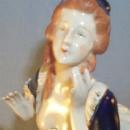 Occupied Japan WOMAN IN COBALT DRESS Porcelain Figurine