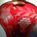 Cranberry Glass Oil Lamp with Marble Base - Victorian Light Lighting