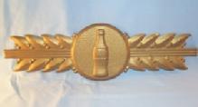 COCA COLA Gold Tin Advertising Sign