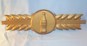 COCA COLA Gold Tin Advertising Sign