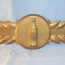 COCA COLA Gold Tin Advertising Sign
