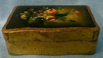 Folk Art Hand Painted Wood Wooden Box - Misc