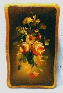 Folk Art Hand Painted Wood Wooden Box - Misc