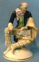 Wien Porcelain Organ Grinder Music Man with Music Box - WIEN