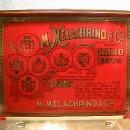 Tin Cigarette Box - MELACHRINO & CO Egyptian Cigarette Tin Box - Tobacciana Advertising Metalware