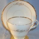Gold Trimmed MOTHER Porcelain Cup and Saucer Set