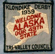 Alaska Boy Scouts America 1959 Klondike Derby Patch - WELCOME ALASKA OUR 49th STATE - Collectible