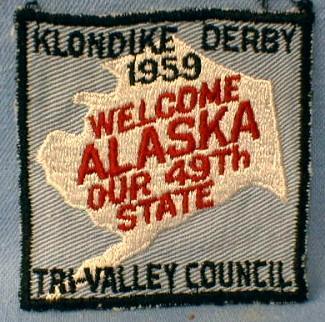 Alaska Boy Scouts America 1959 Klondike Derby Patch - WELCOME ALASKA OUR 49th STATE - Collectible