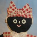 MAMMY Hanging Wood Holder with Two Potholders - Ethnographic