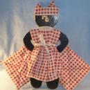 MAMMY Hanging Wood Holder with Two Potholders - Ethnographic
