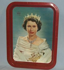 QUEEN ELIZABETH II Tin Coronation Tray - Metalware