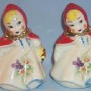 LITTLE RED RIDING HOOD Pottery Salt and Pepper Shakers