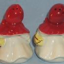 LITTLE RED RIDING HOOD Pottery Salt and Pepper Shakers