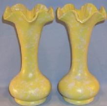 Two SHAWNEE Yellow Pottery Vases