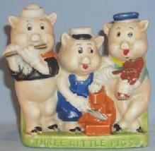 Walt Disney THREE LITTLE PIGS Porcelain Toothbrush Holder