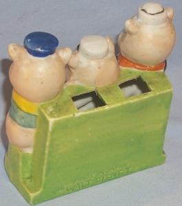 Walt Disney THREE LITTLE PIGS Porcelain Toothbrush Holder