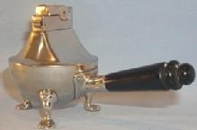 Three Legged Handled KITCHEN KETTLE Rhodium Finished Cigarette Lighter - Tobacciana
