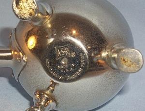 Three Legged Handled KITCHEN KETTLE Rhodium Finished Cigarette Lighter - Tobacciana