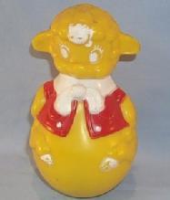 Bright Yellow Plastic Musical ROLY POLY LAMB - Toys