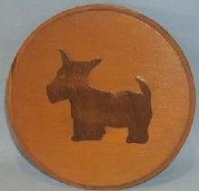 SCOTTIE DOG Round Wooden Wall Plaque - Misc.