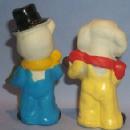 Hand Painted DOG AND PIG MUSICIANS Bisque Porcelain Figurines