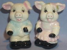 SMILING PIGS Porcelain Salt and Pepper Shakers