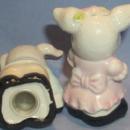 SMILING PIGS Porcelain Salt and Pepper Shakers