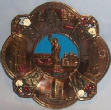 NEW YORK CITY Advertising Bronzed Grey Metal Hanging Plaque