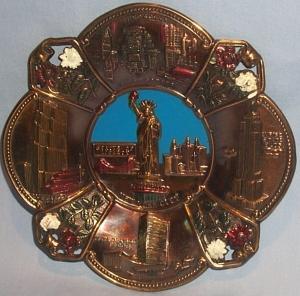 NEW YORK CITY Advertising Bronzed Grey Metal Hanging Plaque