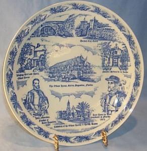 Vernon Kilns HISTORIC SAINT AUGUSTINE Commemorative Pottery Plate