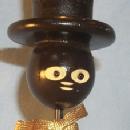 Wood and Metal Magnetized Bottle Opener Holder Black Figurine - Ethnographic