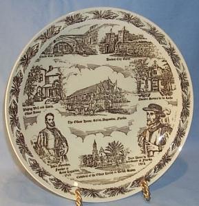 Vernon Kilns HISTORIC SAINT AUSGUSTINE Commemorative Pottery Plate