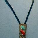 Red Coral Turquoise Silver BOLO TIE Native
