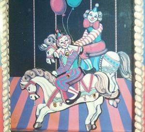 Animated Wind Up CLOWN ON HORSEBACK Musical Box - Toys