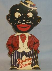 SMOKING SAMBO Free Standing Advertising Cardboard Figure - Ethnographic