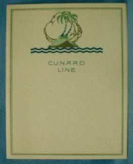 nautical 1934 Cunard Steamship MENU Line RMS MAURETANIA Cruise Ship Menu - paper