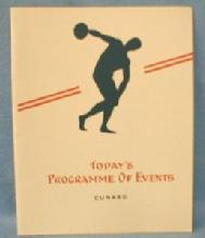 nautical 1934 Cunard Steamship Menu RMS MAURETANIA Cruise Ship Menu - paper
