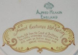 FRENCH COSTUMES 18TH CENTURY Porcelain Dinner Plate