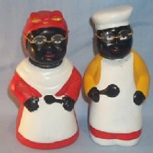 Contemporary MAMMY AND CHEF Ceramic Nodders / Banks - Ethnographic