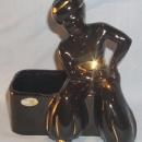 Hand Painted Black Man Porcelain Figurine Planter - Ethnographic
